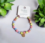 Bransoletka na rękę stał chirurgiczna 316L kolorowe koraliki oraz zawieszka