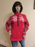 DALE OF NORWAY czerwony damski sweter norweski wzór 100% wełna jak nowy_ L