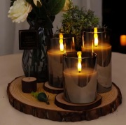 Wkłady Do Zniczy Świeczka LED Płomień 3D z Pilotem 3 sztuki