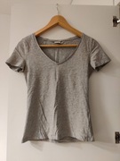 Szara dopasowana koszulka H&M S