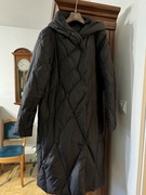 Płaszcz damski kurtka Solar XS pikowana puchowa puch 80% ciepły czarny midi