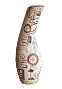 Wazonik ceramiczny  MOTYW AZTECKI  wys. 24 cm 