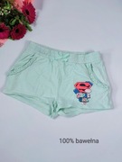 Szorty dziecięce dla dziewczynki w kolorze miętowym guma w pasie kieszenie 