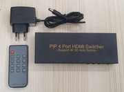 Switch HDMI 4K 3D przełącznik 4 porty rozdzielacz pilot