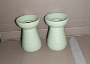 Świeczniki na świece stołowe zielone miętowe 