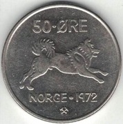 Norwegia 50 ore 1972 - 22 mm - nr 2