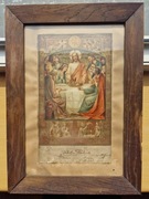 Antyk obraz religijny pamiątka z Pierwszej Komunii z 1906r Na ścianę, Jezus