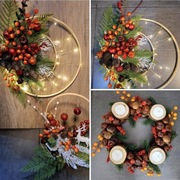 Zestaw komplet stroik adwentowy księżyc stroik wiszący ledy  na stół 