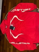 Czerwona bluza z kapturem hellstar– biały nadruk