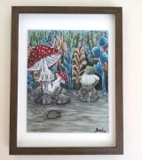 Obraz akrylowy w ramie "Żabol sikający"