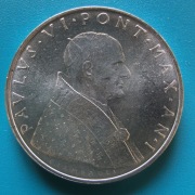 500 lirów 1963 Watykan Paweł VI Srebro 0,835 Waga 11 g