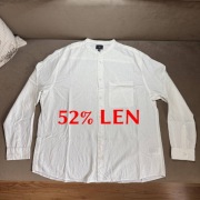 Koszula męska, z długim rękawem, na stójce 52% len, H&M r XL 
