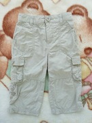 Beżowe eleganckie spodnie spodenki szorty 74 - 80 jak nowe