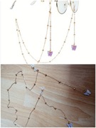 Łańcuszek do okularów z fioletowymi motylkami