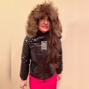 Kurtka futro jenot naturalny, kaczy puch.Nowa !