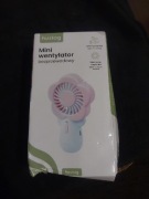 Wentylator Huslog mini wiatrak wiatraczek ładowalny przez USB na lato