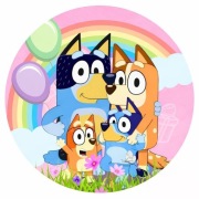 Opłatek na tort Bluey napis gratis 