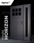 Drzwi zewnętrzne z naświetlem czarne (styl angielski)