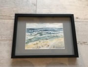 Akwarela. Obraz w passepartou,w ramie.