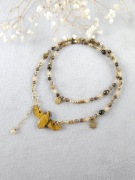 Naszyjnik z kamieni naturalnych i stali UNIKAT 