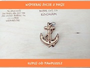 Brelok do kluczy kotwica dwustronny sklejka SZEPT