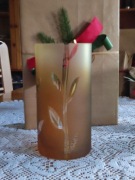 Stary kolekcjonerski wazon flakon szkło bursztynowe artystyczne  vintage