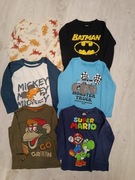 Bluzki długi rękaw 116 wielopak chłopiec 