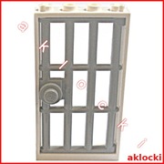 LEGO 60596 + 60621 + 4073 DRZWI brama 1x4x6 krata biały/jszary