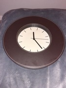 Zegar naścienny skóra, brązowy