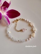 Kamienie naturalne Bransoletka Miłości Kwarc Różowy Serduszka 