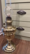 Stara mosiężna lampa naftowa sygnowana Antyk 8