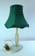 Lampka nocna marmurowo chromowana, abażur welur 