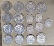 Zestaw 17szt monet w kapslach z czasów PRL