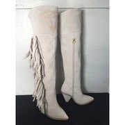 DALLAS-skórzane kozaki za kolano Just Unique r.38