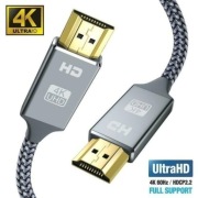 Kabel Snowkids Kabel HDMI 2.0 4K UHD Wzmocniony Przewód 2m szary