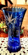 Kryształowy kobaltowy duży wazon