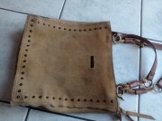 Torba duża na ramię zamsz, beż, skóra , włoska,Gucci