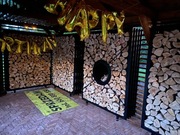 Regał pojemnik na drewno kominkowe bio kominek  