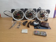 3x Wentylator do PC ARGB 120mm DS + Kontroler + Pilot | Podświetlenie LED