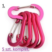 Klamry ,karabińczyki ,zawieszki 5 szt. komplet. 3 kolory