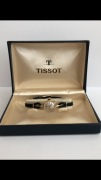 Tissot Art Deco, złoto 14K, niezwykle subtelny zegarek damski, pudełko