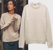 ZARA sweter z kaszmirem i wełną, 60% kaszmir, 40%wełna, beżowy , r. L