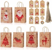 Zestaw torebek na prezenty bożonarodzeniowe, 24 sztuki