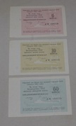Zestaw talonów do radzieckiego Pewexu 3 szt.