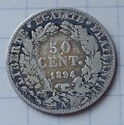 #1849 Francja 50 centymów 1894 srebro rzadsza 