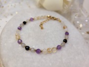 Bransoletka z cytrynu, ametystu, turmalinu i labradorytu