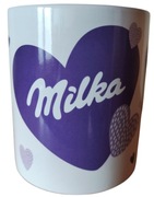 Kubek Milka czekolada serce serca walentynki nowy w kartoniku 