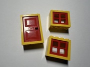 LEGO CITY  DOOR FRAME 2x4x5 ŻÓŁTY  (4130/4131)  4130c01 WINDOW 4132c01