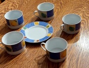 5 filiżanek + talerzyk deserowy
