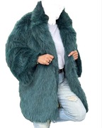 Zielony płaszcz ze sztucznego futra firmy Lumina rozmiar M do rozmiaru 42